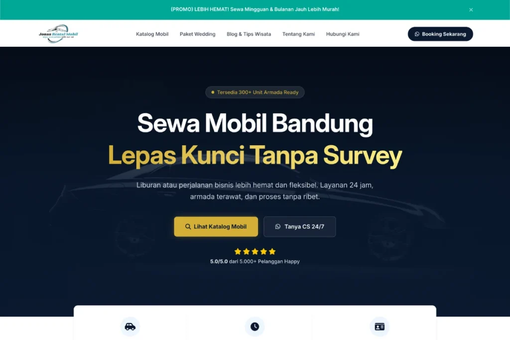 Redesign Web Jonas Rental Mobil